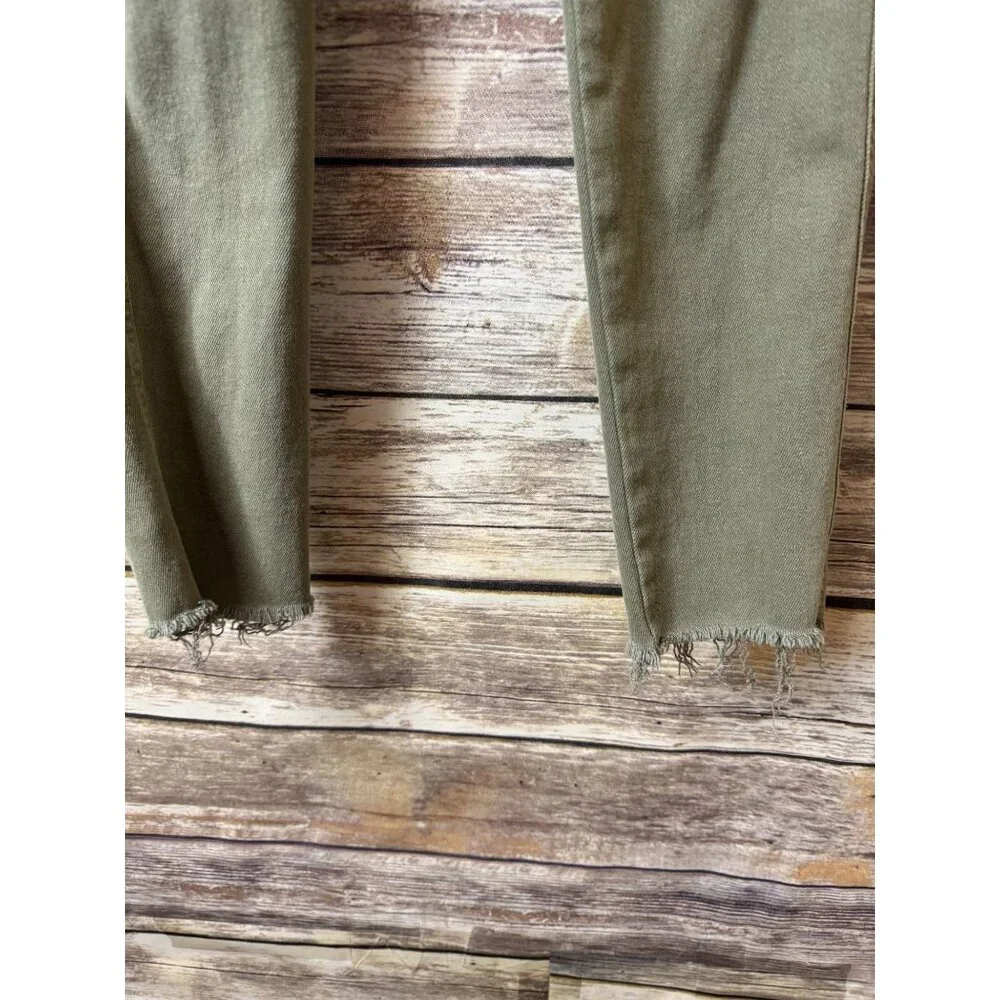 We The Free Raw High-Rise Jegging‎ Army Green size 25 Free People